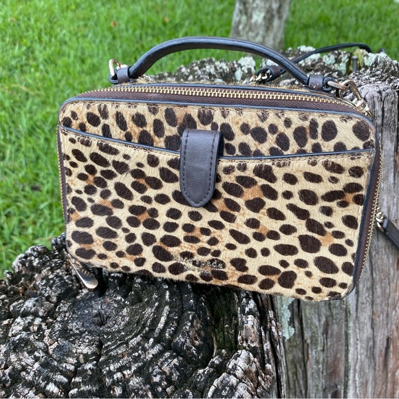 Kate Spade Mini Purse Cheetah Print Fur Crossbody - Picture 16 of 17